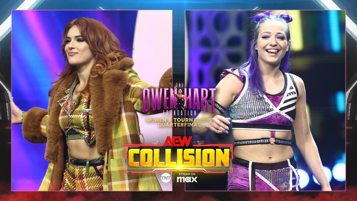 TOMORROW!
#AEWCollision
Springfield, MA
LIVE at 8ET / 7CT on @TNTDrama + @SportsOnMAX

Owen Hart Foundation Cup Tournament
Jamie Hayter vs Billie Starkz

<a href="/jmehytr/">JAMIE HAYTER</a> and <a href="/BillieStarkz/">BIG Billie Starkz • ビリー・スタークス</a> are ready to battle for their chance to advance to the Semi-finals of the Owen Hart Cup!
