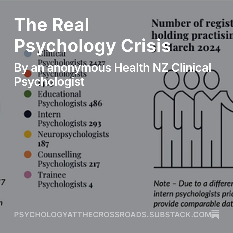 psychXroadsNZ's tweet photo. The real crisis in psychology in NZ - written by a clinical psychologist. 

https://t.co/Oa5NCl0zCh https://t.co/vzstsRfRTG