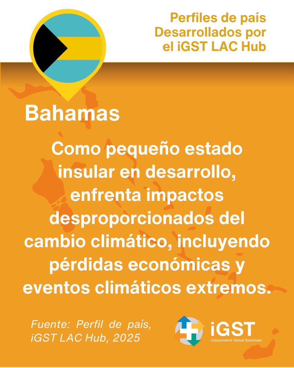 ¿Te has preguntado acerca del contexto climático de Bahamas? Puedes averiguarlo en los hallazgos reportados en el Perfil de País desarrollado por el iGST LAC Hub, el cual puedes consultar en: iniciativaclimatica.org/igst-lac-hub/