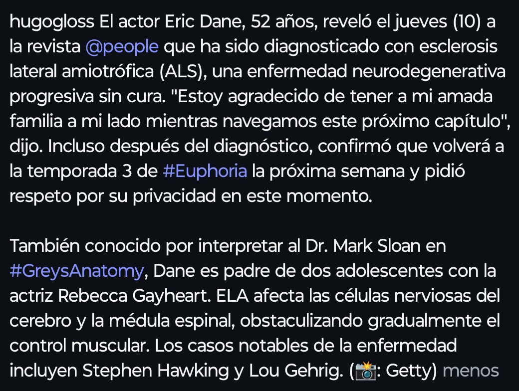 Nuestro Mark Sloan 💔 
<a href="/RealEricDane/">Eric Dane</a>