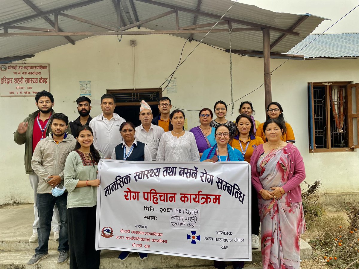 HFNepal's tweet photo. Health Foundation Nepal, in collaboration with Ghorahi Sub-Metropolitan City, successfully organized a One-Day NCD &amp; Mental Health Screening Camp at Ward No. 17, Haridwar, Dang, held on the premises of Haridwar Urban Health Centre.

Alternative email: bphprayas@gmail.com https://t.co/Ngx7VImK9b