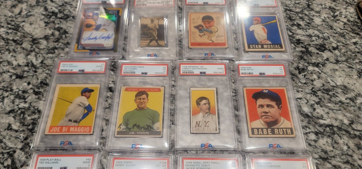 KnTSportscards's tweet photo. Some of PC cards heading to the safe deposit box #mypc #kntsportscards #psa #baberuth #hofrc #t206 https://t.co/7CTP6JH3Tt