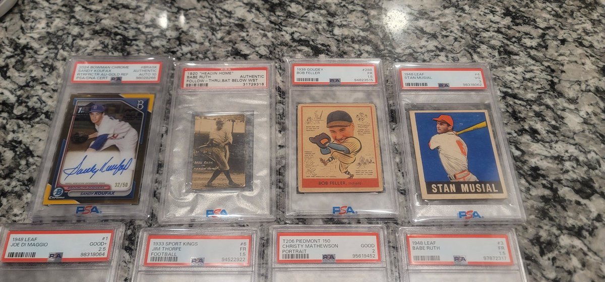 KnTSportscards's tweet photo. Some of PC cards heading to the safe deposit box #mypc #kntsportscards #psa #baberuth #hofrc #t206 https://t.co/7CTP6JH3Tt