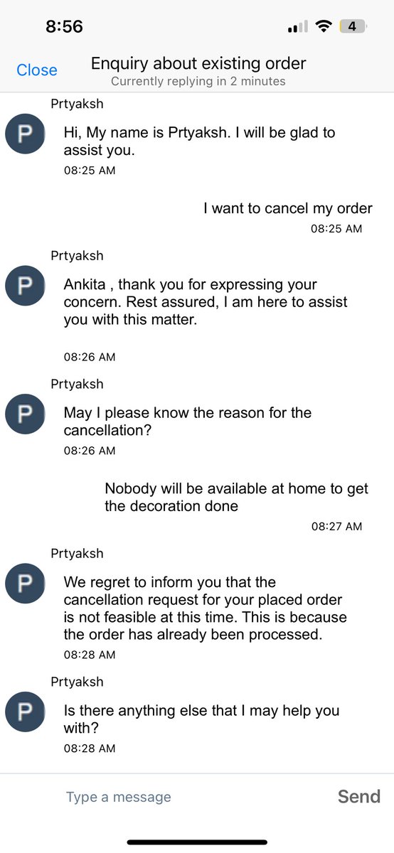 distinctiveanky's tweet photo. @fnpsupport @fnp_ind attaching customer service response https://t.co/lkD5lmpcN1