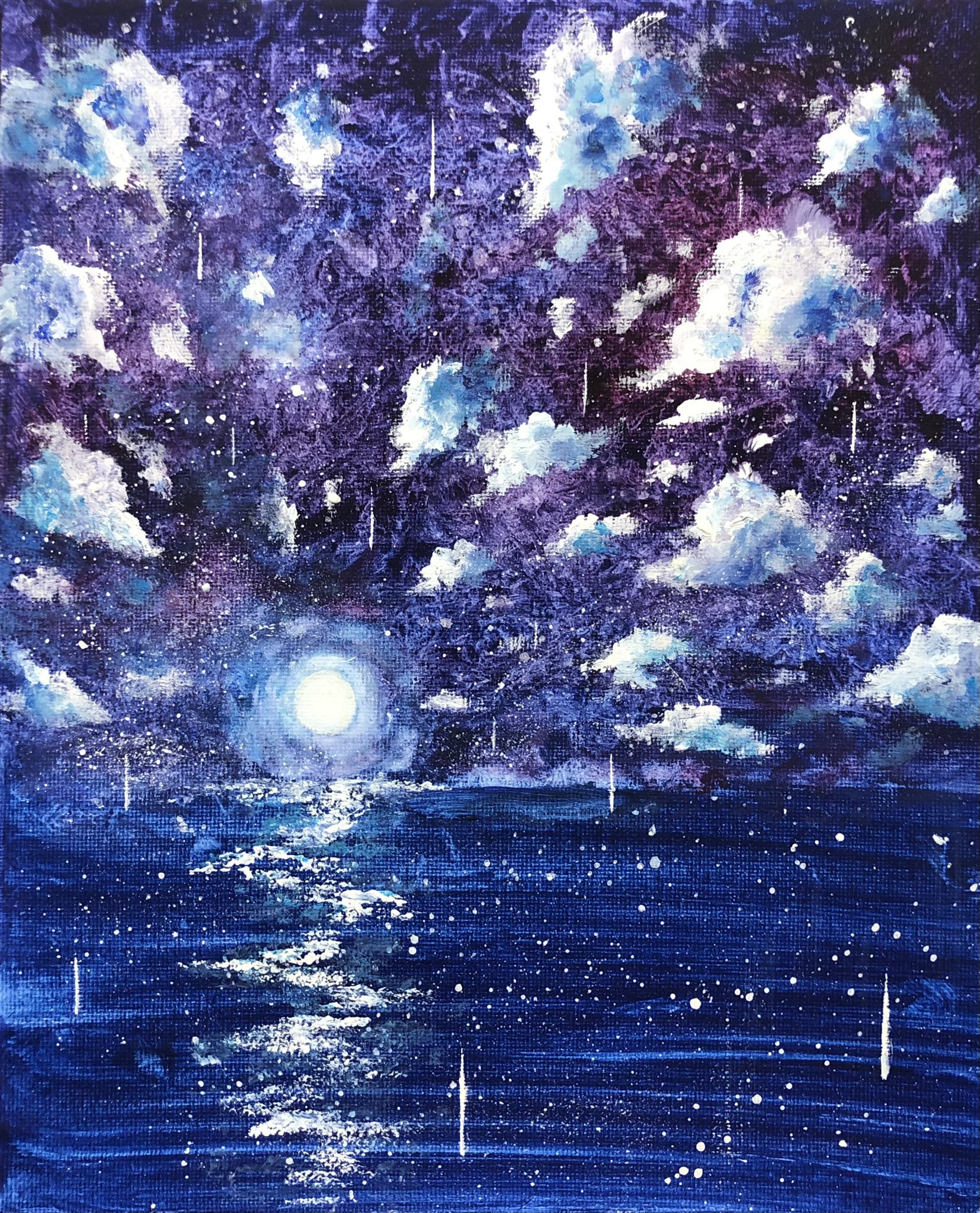 Zonneさま専用（原画）白い雲に乗って【A5サイズ／水彩画】絵画 阻む