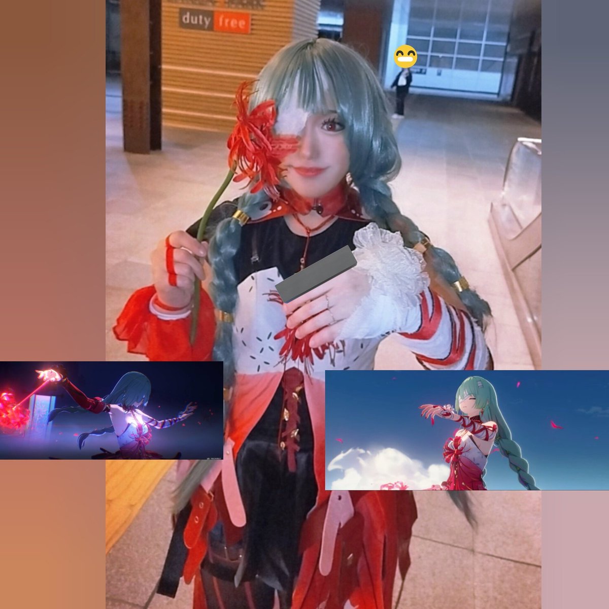 &lt;코스일기📝-플로로❤💚&gt;
.
[미루고 미루던 띵조 카니발 플로로... 사진을... 공주님이 찍어주시고 보정해준 거 위에 또 보정한
결과물😆 지휘하는 포즈 너무 어려웠다...]
.
#명조 #鸣潮 #wutheringwaves 
#띵조카니발in용산 #플로로 #弗洛洛
#fúluòluò #フローヴァ
#Phrolova #잔성회간부 #지휘자