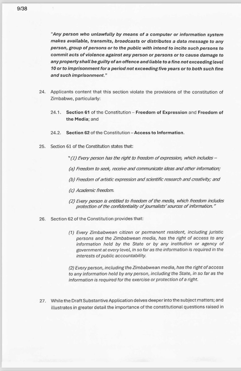 #JustIn <a href="/bbmhlanga/">Dhara Blessed Mhlanga HSTV</a> together with <a href="/HStvNews/">HStvNews</a> have approached the Constitutional Court challenging the Constitutionality of section 164 of the CODE in which the State has used to deny Mhlanga #DharaB his freedom for 46 days now. Advocate <a href="/adv_fulcrum/">Thabani Mpofu</a> instructed by <a href="/ChrisMhike/">Chris Tinei Mhike</a> will