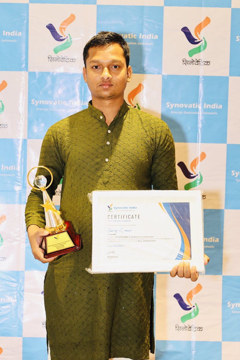 Synovatic's tweet image. Congratulations to all the winners for your outstanding performance this year at Synovatic India!🎉
Here’s to more milestones, more achievements, and more celebrations ahead!✨
#TeamSynovatic #AnnualDay2025 #PerformanceRecognition #PharmaMachinery #TeamExcellence #SynovaticIndia