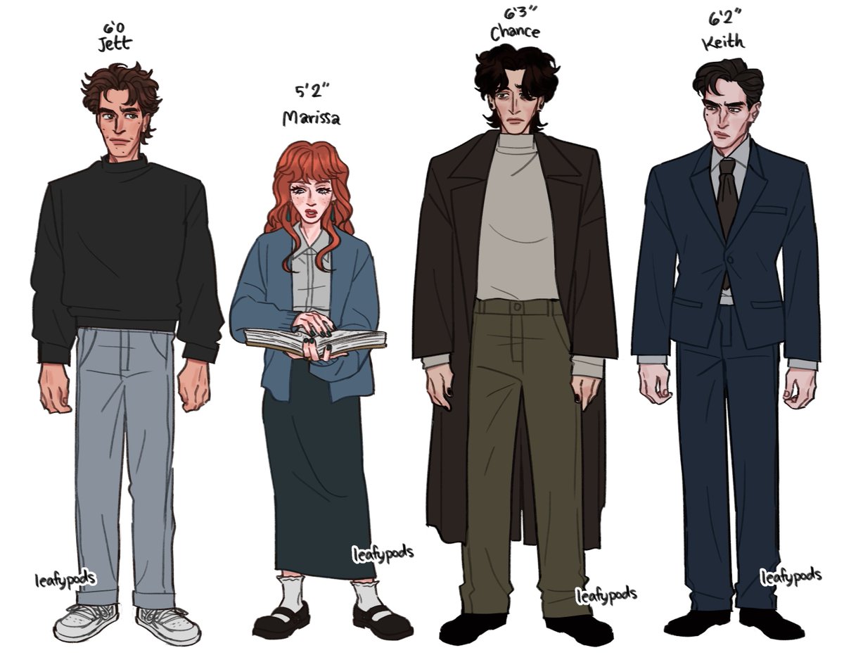 leafypods's tweet photo. #oc height charts of Marissa &amp; her love interests !! #digitalart #leafypods_ocs https://t.co/731wv32xoM