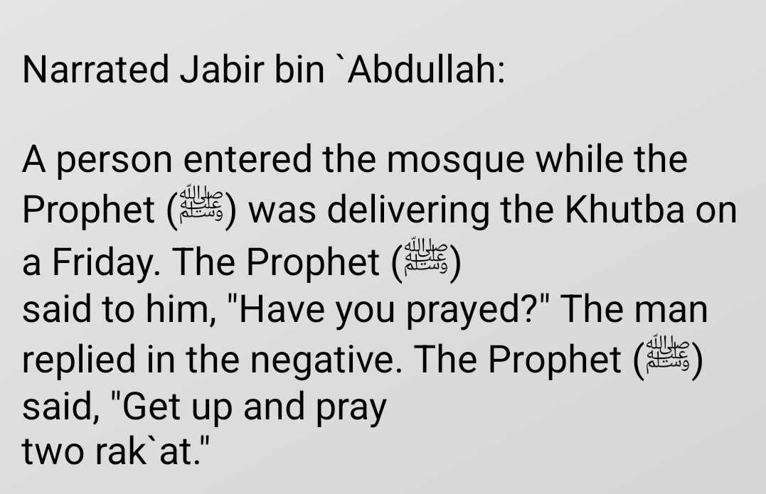 addow12406's tweet photo. Pray two rak'at before sitting to listen to the Khutba. https://t.co/zyIjrl1xs4
