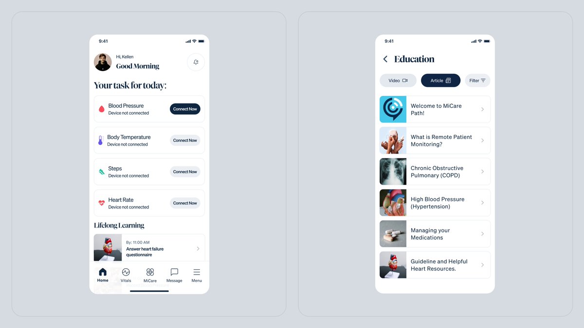 weareuigeek's tweet photo. MiCare Path App Redesign.
#mobileappdesign #Patientmonitoringapp #uiuxdesign https://t.co/I43Tsv3PbN