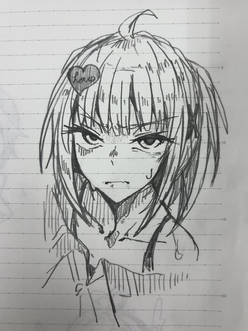 笑ってる表情よりこんな表情描きがち。
あなた、疲れてるのよ… 