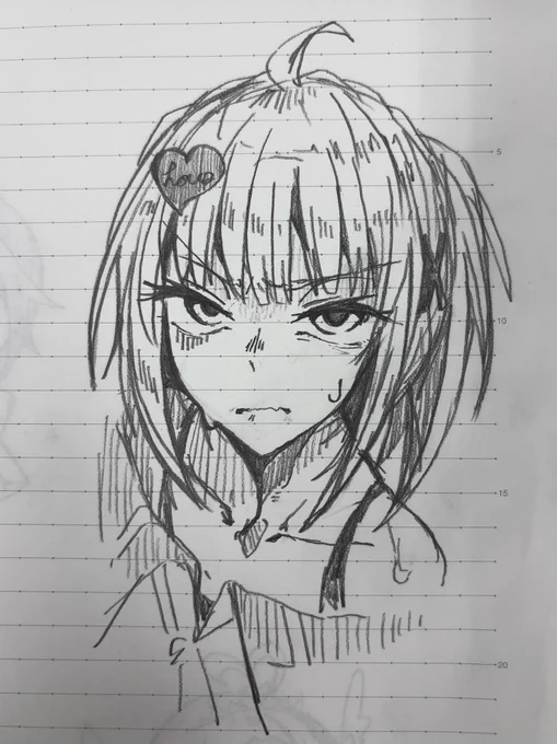 笑ってる表情よりこんな表情描きがち。
あなた、疲れてるのよ… 