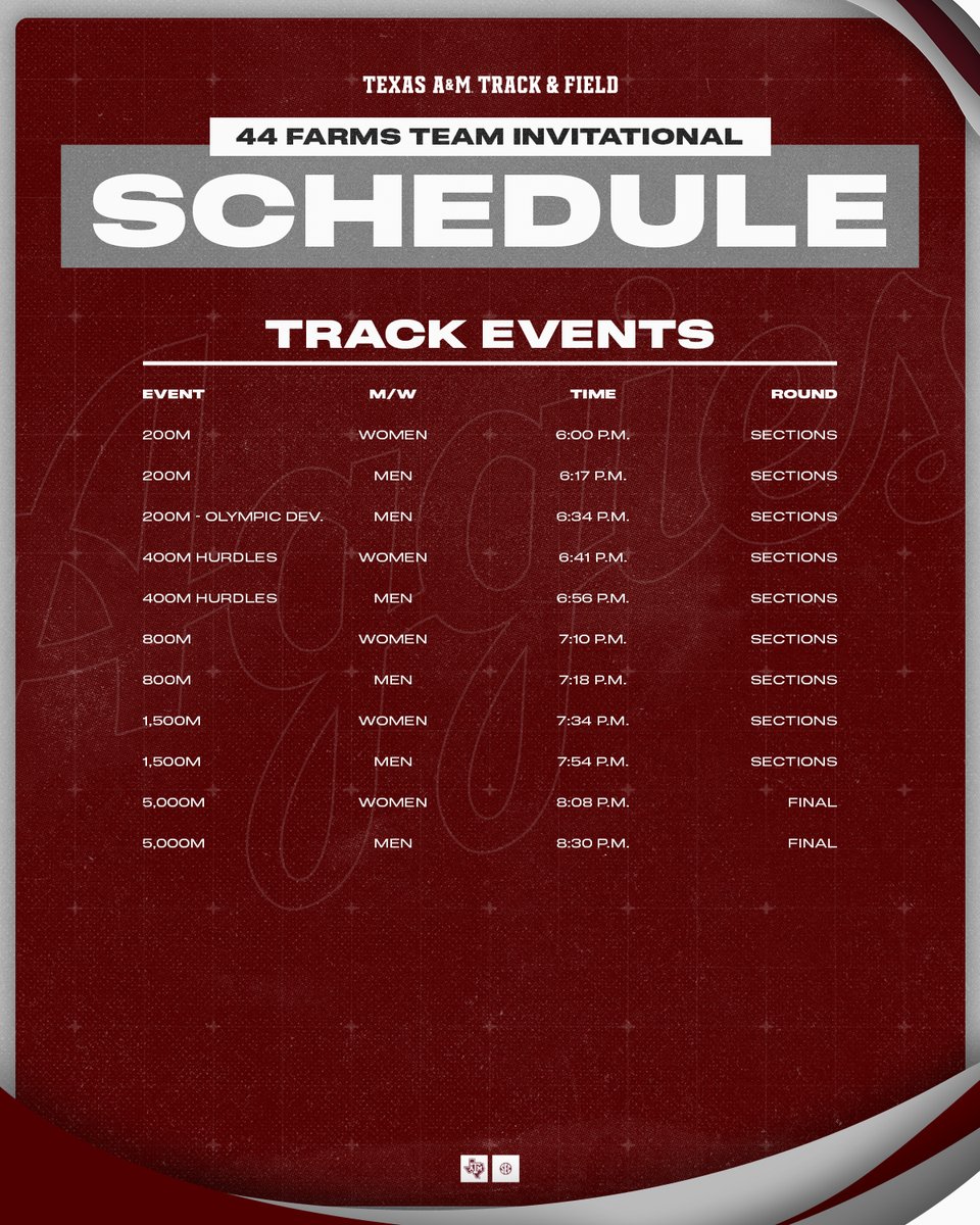 Day 1️⃣ at our place 🏟️

🆚 44 Farms Team Invitational
🎟️ aggi.es/4cAWXZ1
📊 aggi.es/3G31vLD

#GigEm // #AggieTF // <a href="/44Farms/">44 Farms</a>