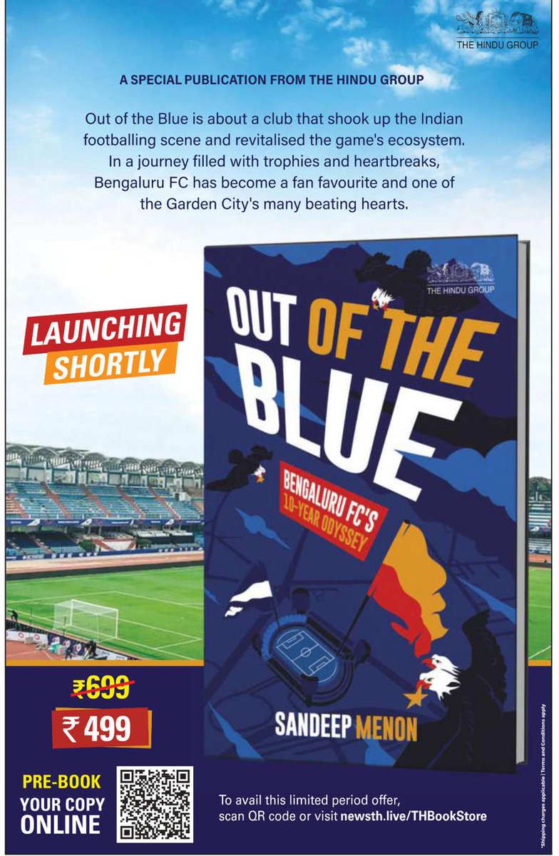 It's a privilege &amp; blessing to have known <a href="/SandynoneM/">Sandeep Menon</a> over the years. And our dear Human of Indian ⚽️ is all set to launch his first book 😍 who better to tell the story of the blues <a href="/bengalurufc/">Bengaluru FC</a> 

Folks, you know what to do 😁😎

#indianfootball #BFC #BengaluruFC