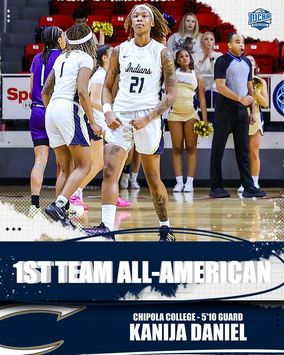 🚨Kanija Daniel🚨
1st Team - NJCAA All-American 

Congratulations to Kanija Daniel for earning 1st Team NJCAA All-American! 

This season Kanija averaged:
19.6 Points
5.3 Rebounds
2.7 Assists 
2.0 Steals
1.2 Blocks