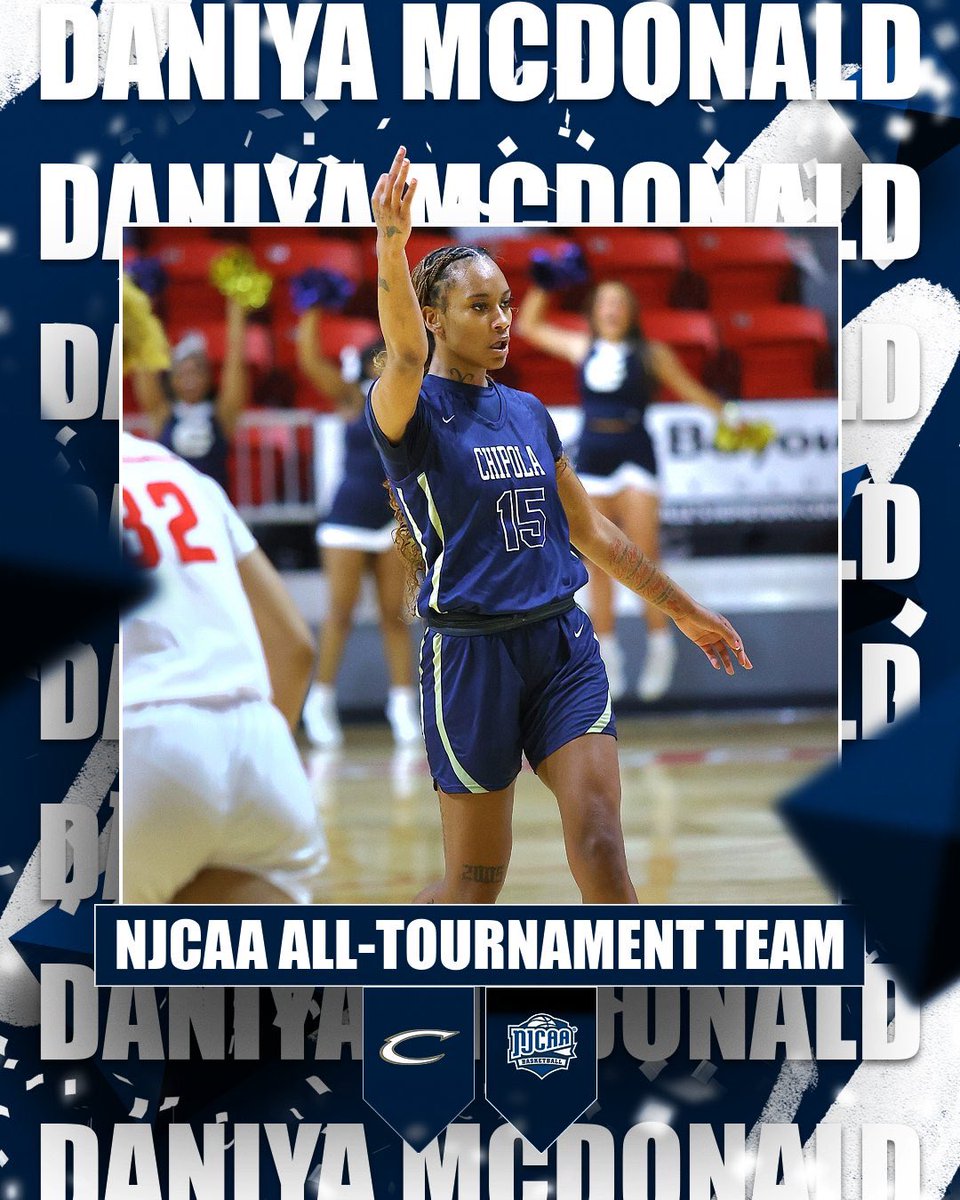 Congratulations to Daniya McDonald for making the All-Tournament Team at the NJCAA National Tournament! 

Tournament Averages:
16 Points
6.5 Rebounds