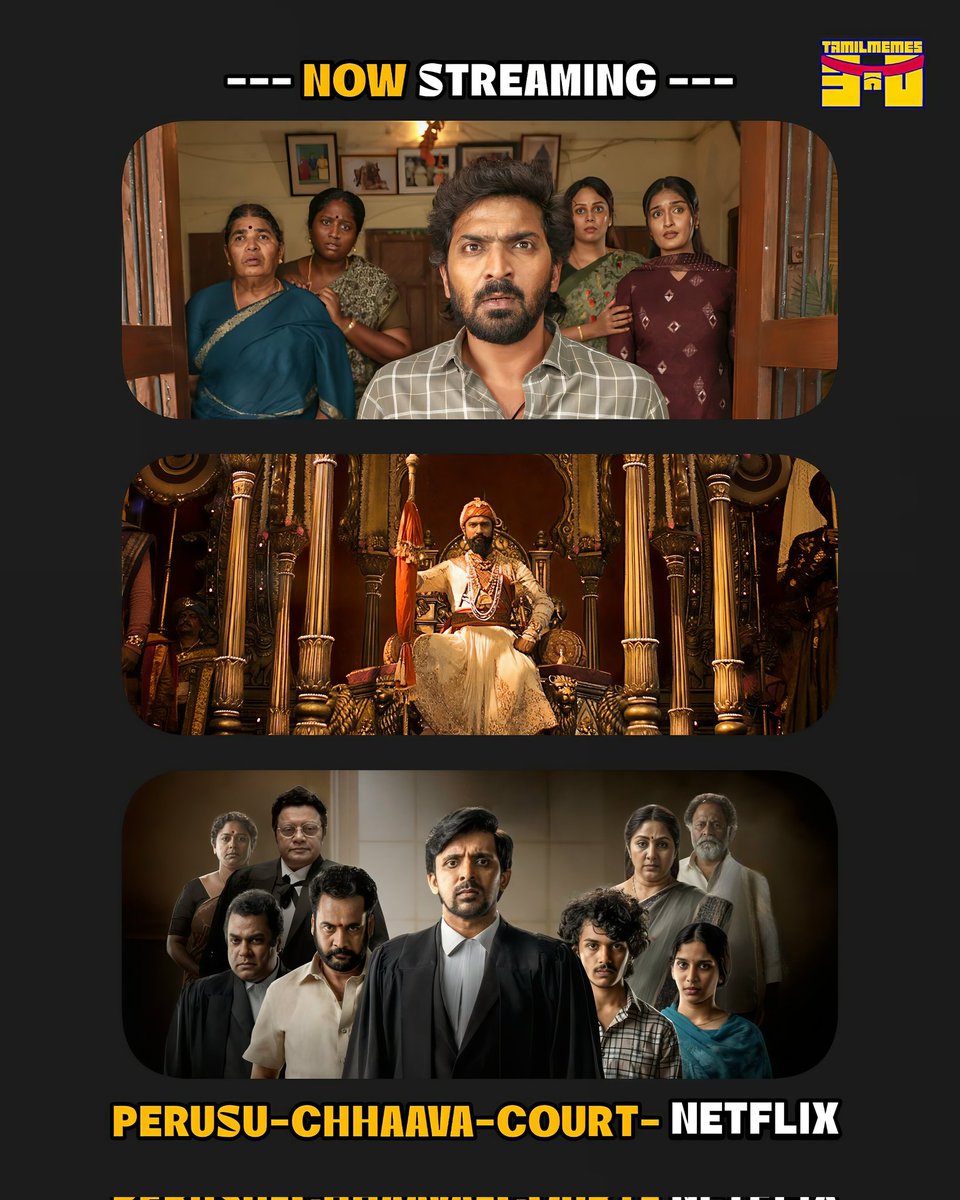 tamilmemes30's tweet photo. Now streaming 🍿💥 

#perusu | #Sweetheart | #court | #Rakshasa | #Othavottumuthaiya | #Badava #PravinkooduShappu | #Panikili | #chhaava | #Crazyx | #Chhorii2 | #SuperboysofMalegaon https://t.co/xgw6wU2Uw8
