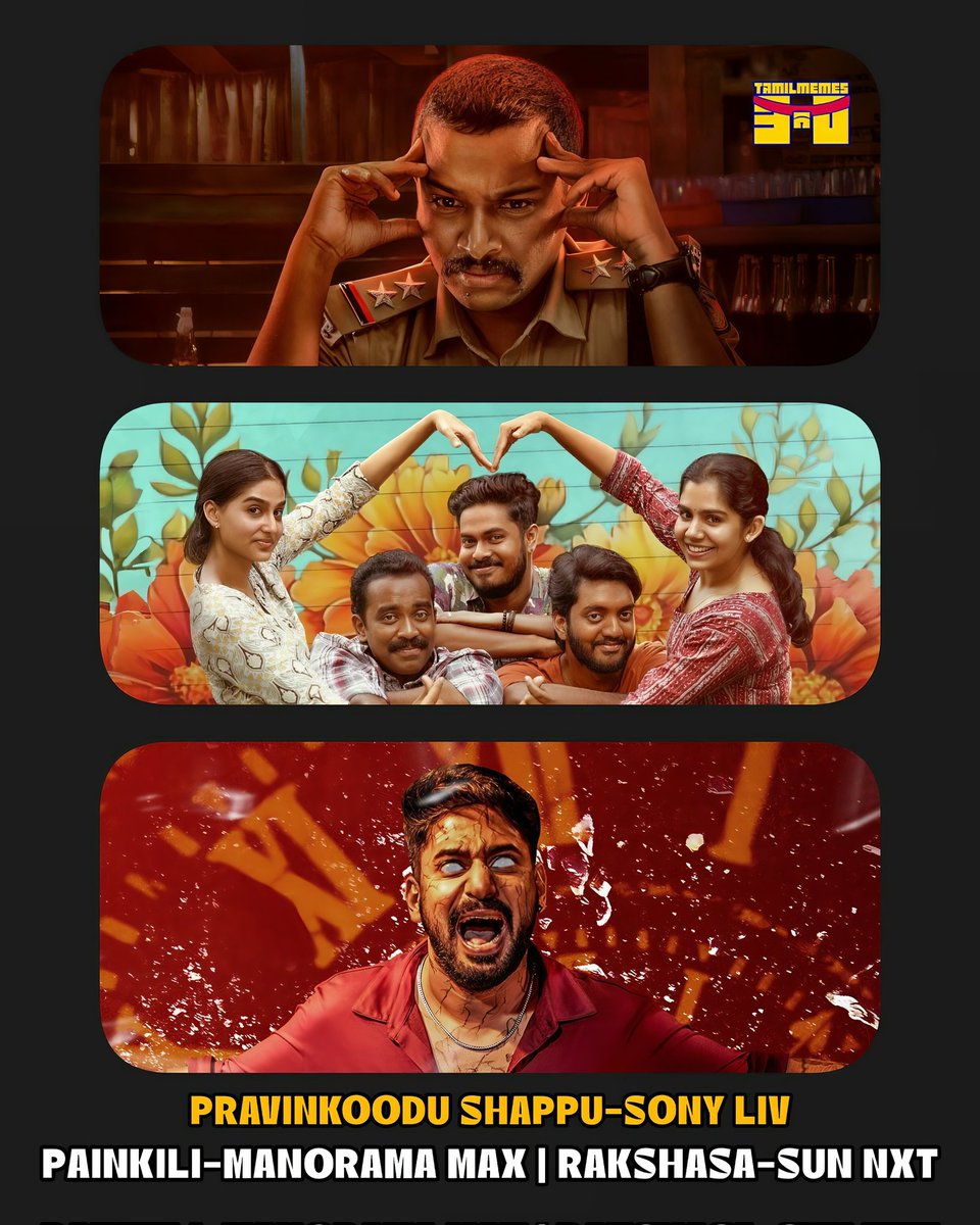 tamilmemes30's tweet photo. Now streaming 🍿💥 

#perusu | #Sweetheart | #court | #Rakshasa | #Othavottumuthaiya | #Badava #PravinkooduShappu | #Panikili | #chhaava | #Crazyx | #Chhorii2 | #SuperboysofMalegaon https://t.co/xgw6wU2Uw8