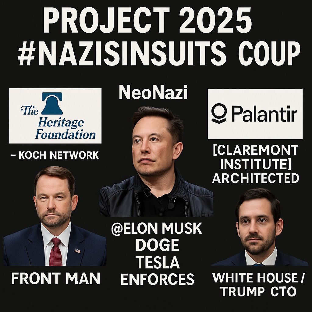 SRAntiFascism's tweet photo. @SR_AntiFascism @Italiantifa @cideral4 @lingerence @mossrobeson__ @COSAntiFascists @AngersRaaf @Asso_Antifa77 @AFA_Paris75 @Soli_Antifa_Zgz @Antifaxismoa @DTAnalytics @DLamontJenkins @AlacantAntifa @JaworznoAntifa @antoinedebx @ANPIRomaPosti @Joliet_ARA @RedoubtAFA @DownTheBastards @CVAgainstFash @LCRWnews @TorchAntifa @kate_ross_ @channel__3 @anpilondon @ReichlinMelnick @AmieVarley @BravoMilagro1 @MrMatthewTodd @pop4climate @WUTangKids @SamHersh01 @altrella_l @CdnHumanRights @CanadiansOrg @EarthAgora @VassilisTsarnas @EnviroEdgeNews @chris_ssali11 @CapoOrsoInPiedi @JustStop_Oil @DennisGoris @birgitomo @mkratsios47 @KevinRobertsTX @ADFLegal 1/#Project2025 #NazisInSuits #Coup
@Heritage #HeritageFoundation-#KochNetwork
#KevinRoberts front man
#NeoNazi #Elon @ElonMusk #DOGE #Tesla enforces 
#Palantir #PeterThiel[@ClaremontInst #ClaremontInstitute]architected
#WhiteHouse/#Trump #CTO #MichaelKratsios
is #Thiel inside man https://t.co/30Au4aqIsN