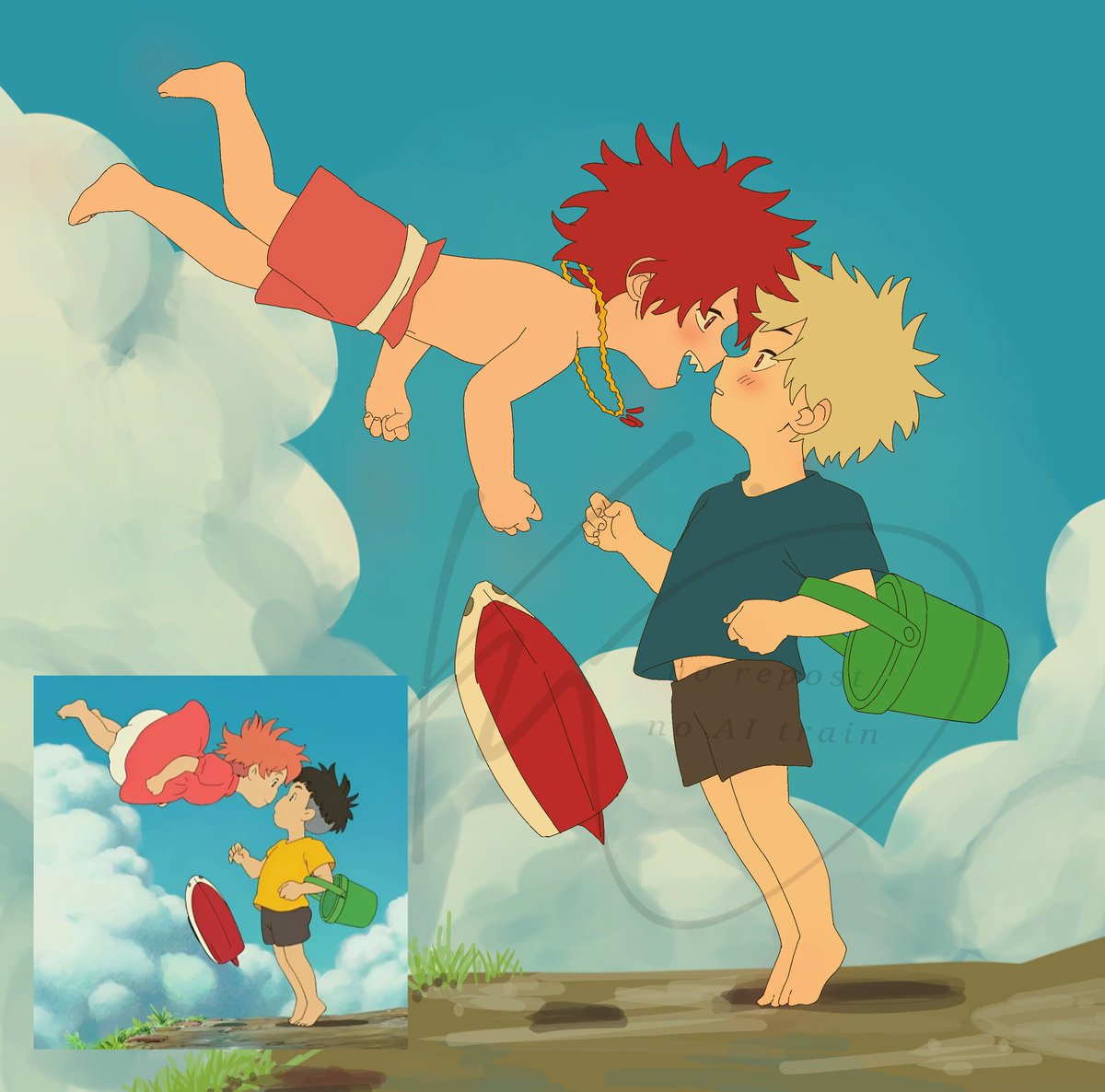 Redraw scene from ponyo and make it #キリバク #kiribaku 
I REFUSE AI🚫