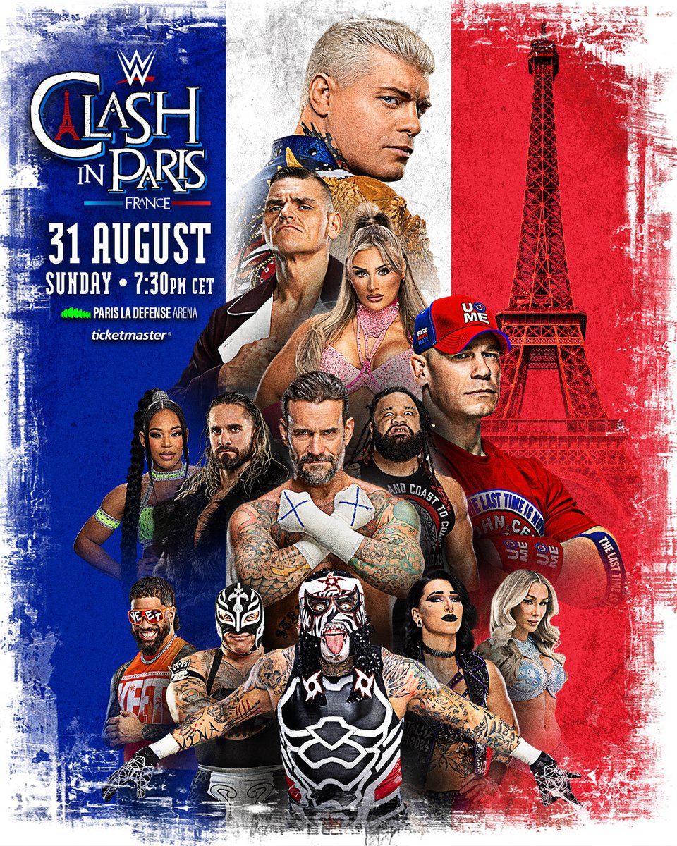WWEFrance's tweet photo. Les billets combinés pour #WWEClash à Paris le Dimanche 31 août et #WWERaw le Lundi 1er septembre à @ParisLaDefArena seront mis en vente le Vendredi 25 avril à 10h!

Inscrivez-vous dès maintenant pour profiter de la prévente exclusive : https://t.co/wcnhcdisjk https://t.co/eecOVDVZM7
