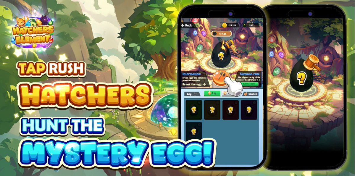 HatchersElement's tweet photo. 🌟 Hatchers Tap Rush — Hunt the Mystery Egg! 🌟

⚡️Tap tap tap! The faster you go, the closer you get! ⚡️
When your taps hit the peak — 💥 BOOM! You’ll unlock a Mystery Egg waiting to be claimed! 🐣

The shell’s already cracking...Who’s the Spirit Hatcher hiding inside? 👀

⚔️ Collect as many eggs as possiblet and build your ultimate team — the right elements can lead you to victory! 
Hurry up — every tap brings you closer to hatching greatness.

📔 All things Hatchers? follow us on  X channel (https://t.co/roXSVfdQ7T), Telegram (https://t.co/QvkBHn2h7o) and TikTok (https://t.co/iUlryJdHMj) to never miss any news

👉 Download on Android (https://t.co/PM0jads8qi) and start tapping now 👈