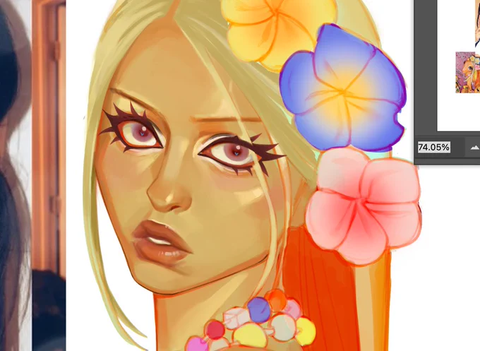 trying out a new painting style  