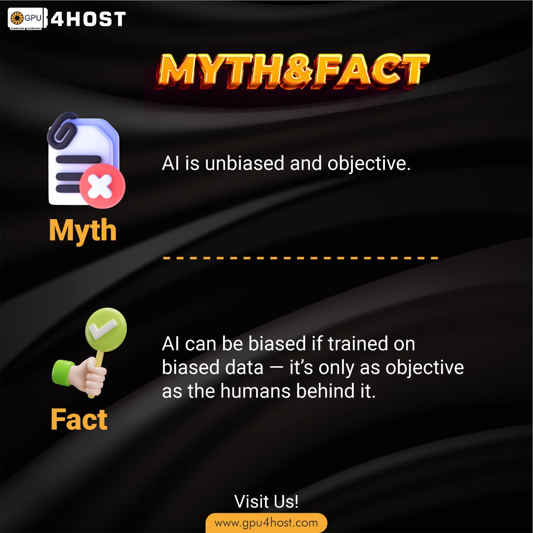 Gpu4Host's tweet photo. "Just because it’s AI doesn’t mean it’s fair." 🤖⚠️
Bias in, bias out — AI mirrors the data it’s fed.
Train smart. Train responsibly.
#AI #artificialintelligence #SVGala5 #JMFyang #Chapter25WithKarina #gpu #hosting #gpuhosting #mythandfact https://t.co/RRvCfESRCq