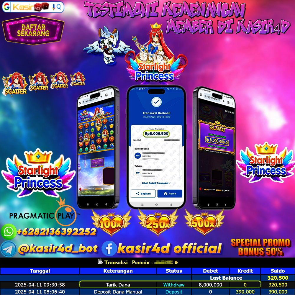 LennWangsa's tweet photo. KASIR4D

🔥SPECIAL BONUS 50%🔥

Gassken bosku

https://t.co/LFtmgiW9Bu

👇Info Contact👇
📱 Official : https://t.co/zAHK4kzMDa
📱 TELE: @kasir4d_bot https://t.co/2UKiUkBed1