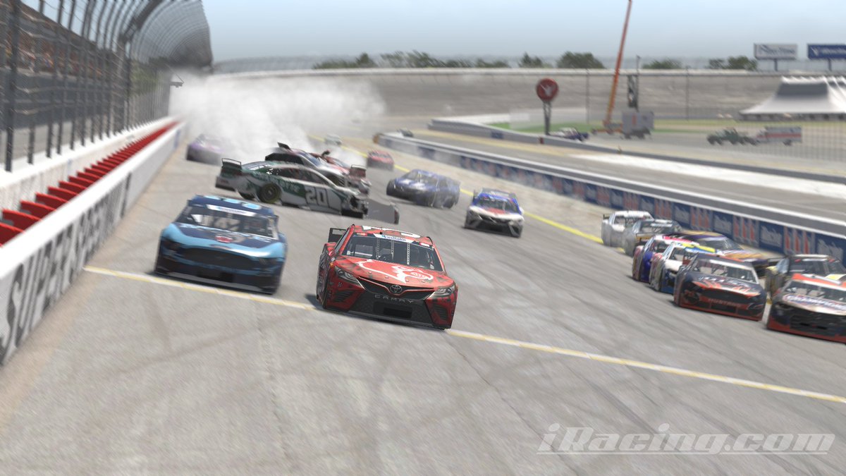 TeamTraphouseR's tweet photo. We back! @Dillon_Poteet hangs on on the final restart in a wild race @HLRL_iRacing iRacing SS for his first win of season 19 and 4th of his career!

@Dillon_Poteet  P1 🏆
@Dylan_Wedgewood P17

*Results are unofficial*

@FireTalksNASCAR 

Photo credit to @boltsramirez https://t.co/HB95uGPkZQ