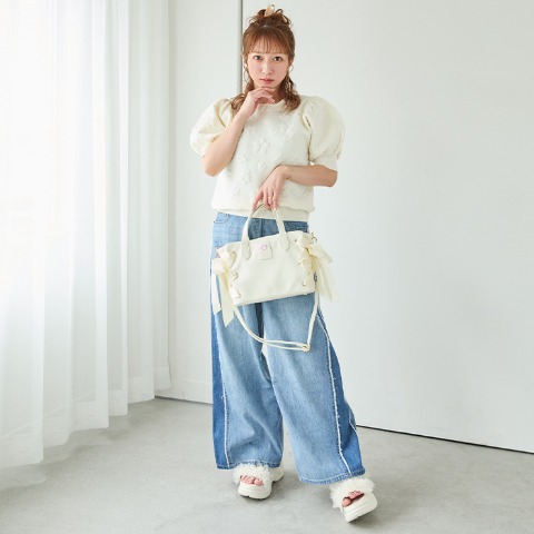 AngeCharme 辻希美 アンジュシャルム パールデニムパンツ(Mサイズ
