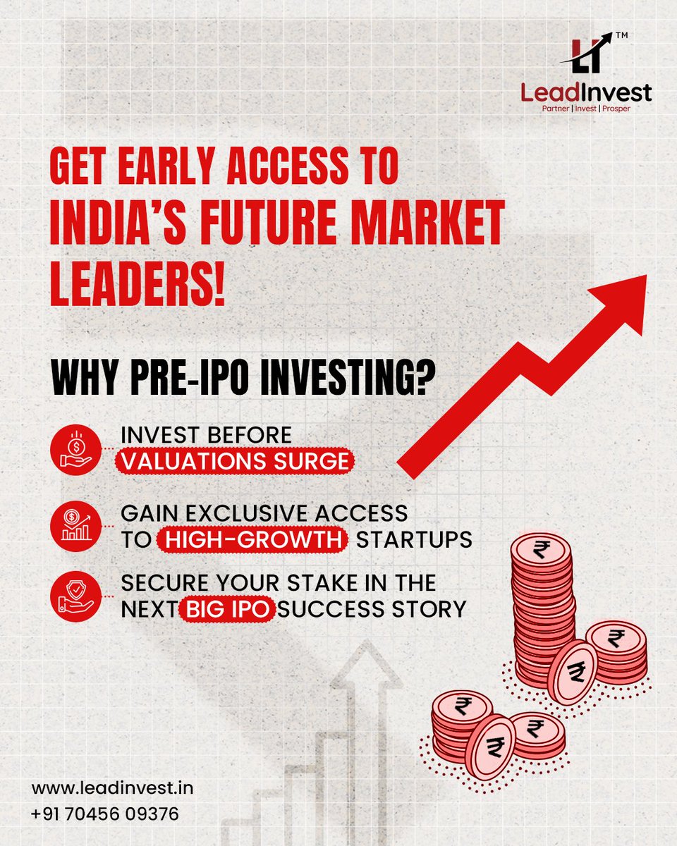 Lead_Invest's tweet photo. 🚀 Get in Early. Exit Strong.
With Lead IPO Select, unlock access to high-growth companies before they go public.
Invest smart. Invest ahead.

🔴 Curated deals
📈 Strong returns
🛡️ Backed by experience

#LeadIPOSelect #preipo #SmartInvesting #leadinvest #investintomorrow https://t.co/1qbYw8UNFU