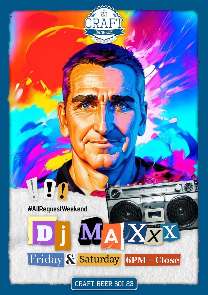 djmaxxx808's tweet photo. It’s about to get wet and wild in town so come request your fave Songkran and party tunes to kick things off! 🎉 💦 🇹🇭 #AllRequestWeekend
@craftbkk23 https://t.co/fVNn5chIiL