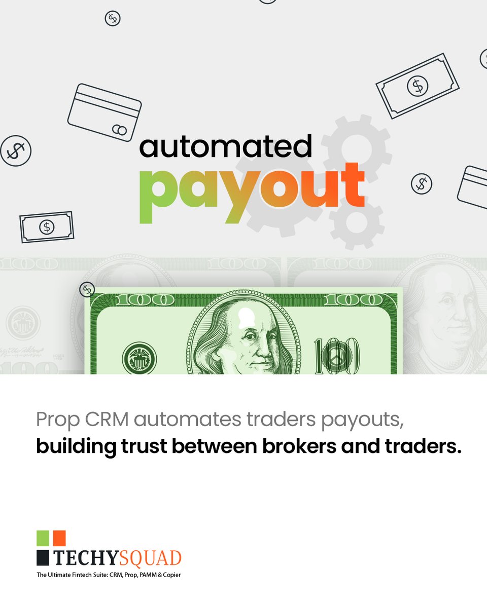 Techysquadd's tweet image. 💸 𝗔𝘂𝘁𝗼𝗺𝗮𝘁𝗲𝗱 𝗽𝗮𝘆𝗼𝘂𝘁𝘀, 𝘀𝗶𝗺𝗽𝗹𝗶𝗳𝗶𝗲𝗱 𝘀𝘂𝗰𝗰𝗲𝘀𝘀!

With 𝗧𝗲𝗰𝗵𝘆𝘀𝗾𝘂𝗮𝗱’𝘀 𝗣𝗿𝗼𝗽 𝗖𝗥𝗠, trader payouts are no longer a hassle.

 ✅ Instant
 ✅ Transparent
 ✅ Error-free

#Payout #CRM #ForexSolution #Fintech