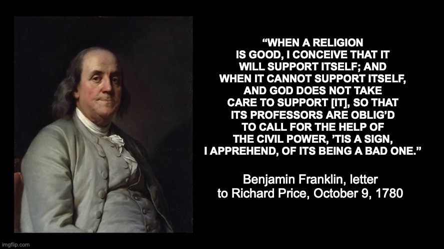 How to know if a religion is bad according to Ben Franklin: