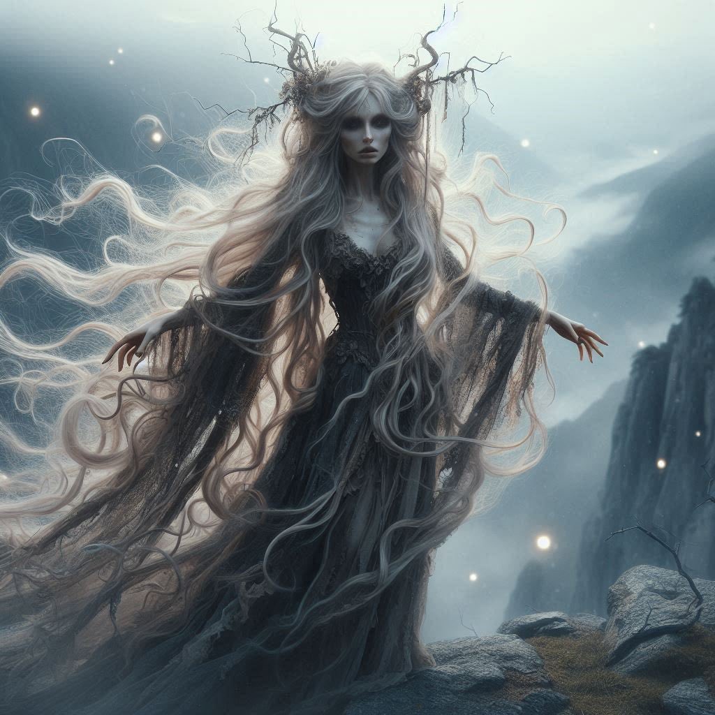 ChronsExplained's tweet photo. When the veil between worlds thins, her cry echoes through the shadows. A guardian of legends, a force of the ethereal—fear the banshee's call.  #BansheeMystique  
#FantasyFrights  
#MythicalScreams  
#HauntingBeauty  
#SupernaturalVibes  
#DarkLegends    
#FantasyRealm https://t.co/Rqtp43kbpI