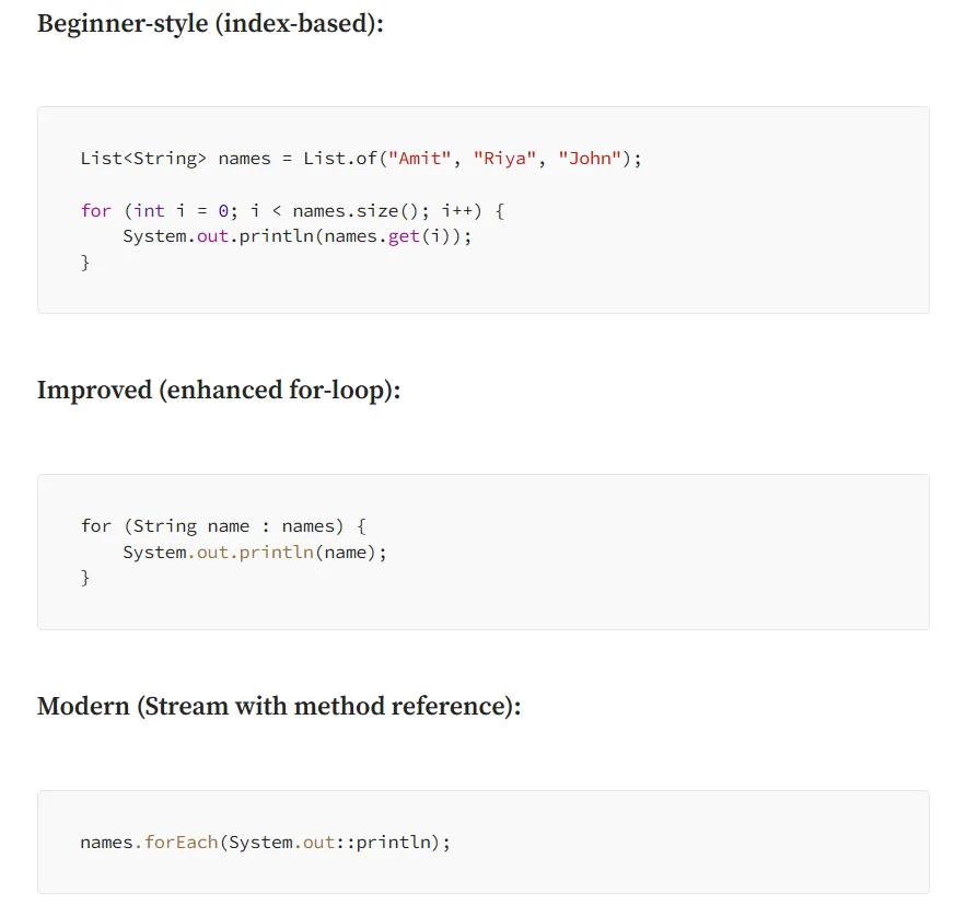🚫 Stop Writing Loops Like a Beginner: Try This Instead
Read full article: rameshfadatare.medium.com/stop-writing-l….