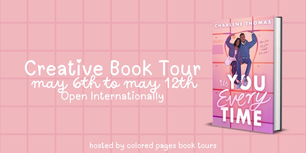 Colored Pages Book Tours (@coloredpagesbt) on Twitter photo NEW TOUR ALERT!
We are so excited to bring you a book tour of It’s You Every Time by <a href="/Charlene_Thomas/">Charlene Thomas *mainly updates*</a> from <a href="/ireadya/">I read YA 🏳️🌈📚</a>, out in May! The tour will take place from May 6th to May 12th, 2025.
Click here to sign up 💕
docs.google.com/forms/d/e/1FAI… NEW TOUR ALERT!
We are so excited to bring you a book tour of It’s You Every Time by <a href="/Charlene_Thomas/">Charlene Thomas *mainly updates*</a> from <a href="/ireadya/">I read YA 🏳️🌈📚</a>, out in May! The tour will take place from May 6th to May 12th, 2025.
Click here to sign up 💕
docs.google.com/forms/d/e/1FAI…