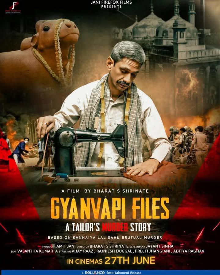 janakraj13's tweet photo. ज्ञानवापी फाइल्स की कहानी कन्हैया लाल (दोर्जी) पर आधारित है, जिसकी ह-त्या दो शांति दूतों ने की थी। यह फिल्म 27 जून 2025 को रिलीज होगी।नमन है उनको जिन्होंने ने इस पर फिल्म बनाने का साहस किया है।
#ज्ञानवापीफाइल्स
#gyanvapifiles https://t.co/IyyQHhVBEO