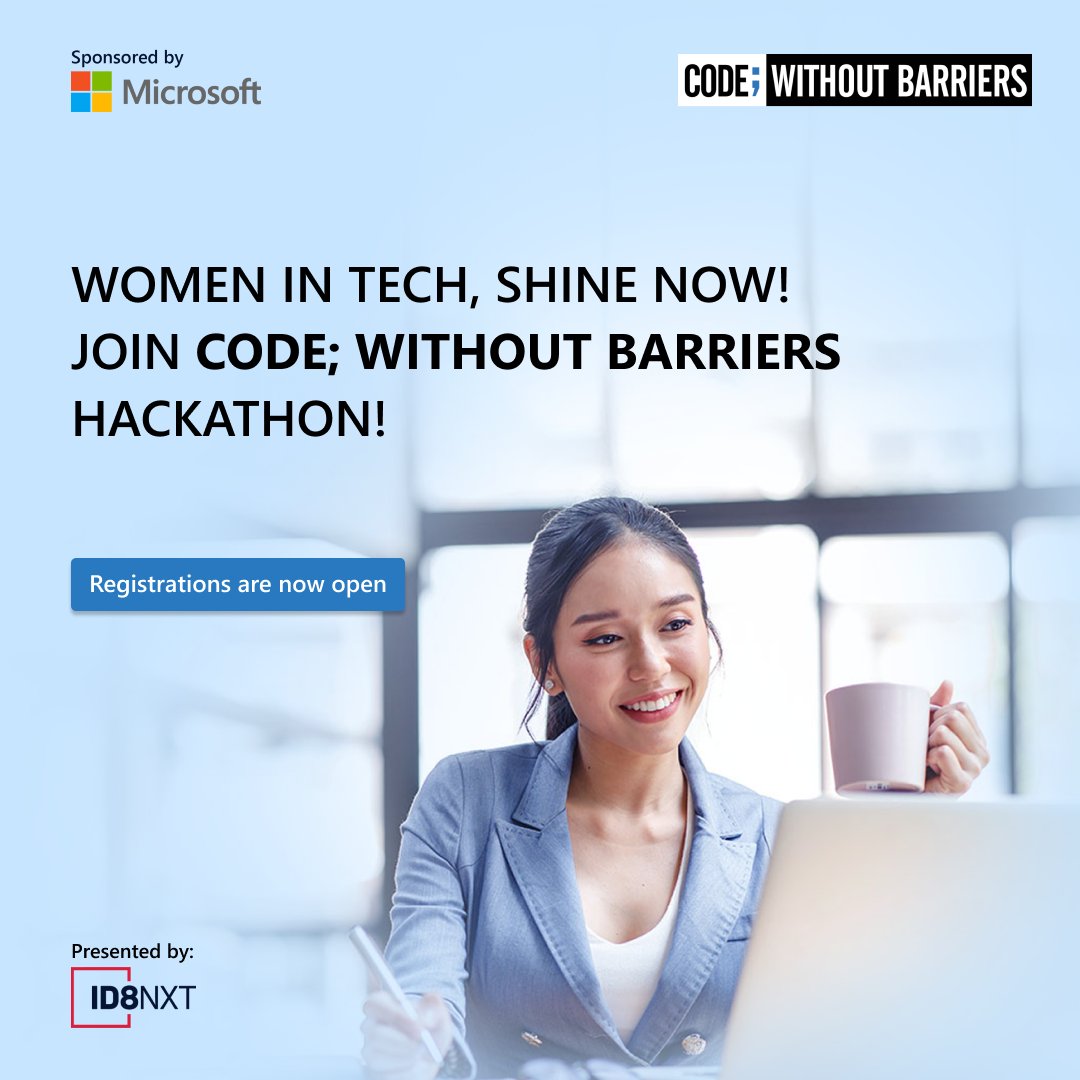 🚨 Women in Tech — It’s YOUR Time to Shine! The Code; Without Barriers Hackathon is officially live! 💻✨ 🔗 Register today and kickstart your journey 👉 cwbhackathon.com/?utm_source=St…