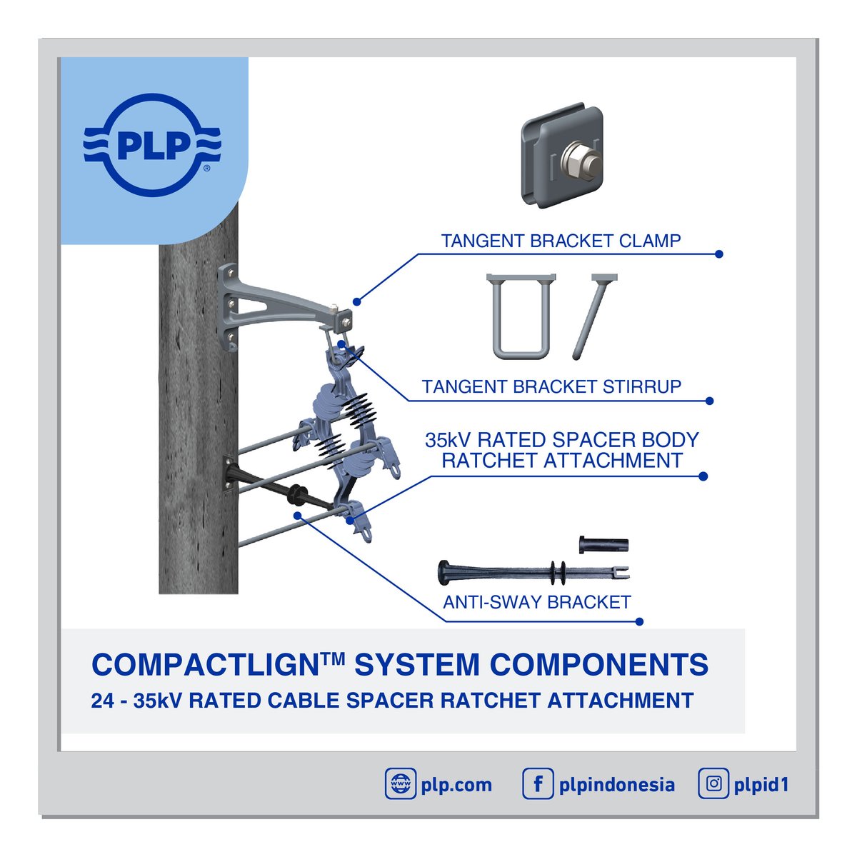 PLPID's tweet image. PLP – COMPACTLIGN™ SYSTEM adalah jaringan distribusi listrik tegangan menengah yang andal dan hemat biaya. Dirancang untuk kontak intermiten dengan cabang pohon tanpa gangguan, serta kompak untuk area terbatas seperti sempit atau menyeberang sungai. #PLP #DistribusiListrik