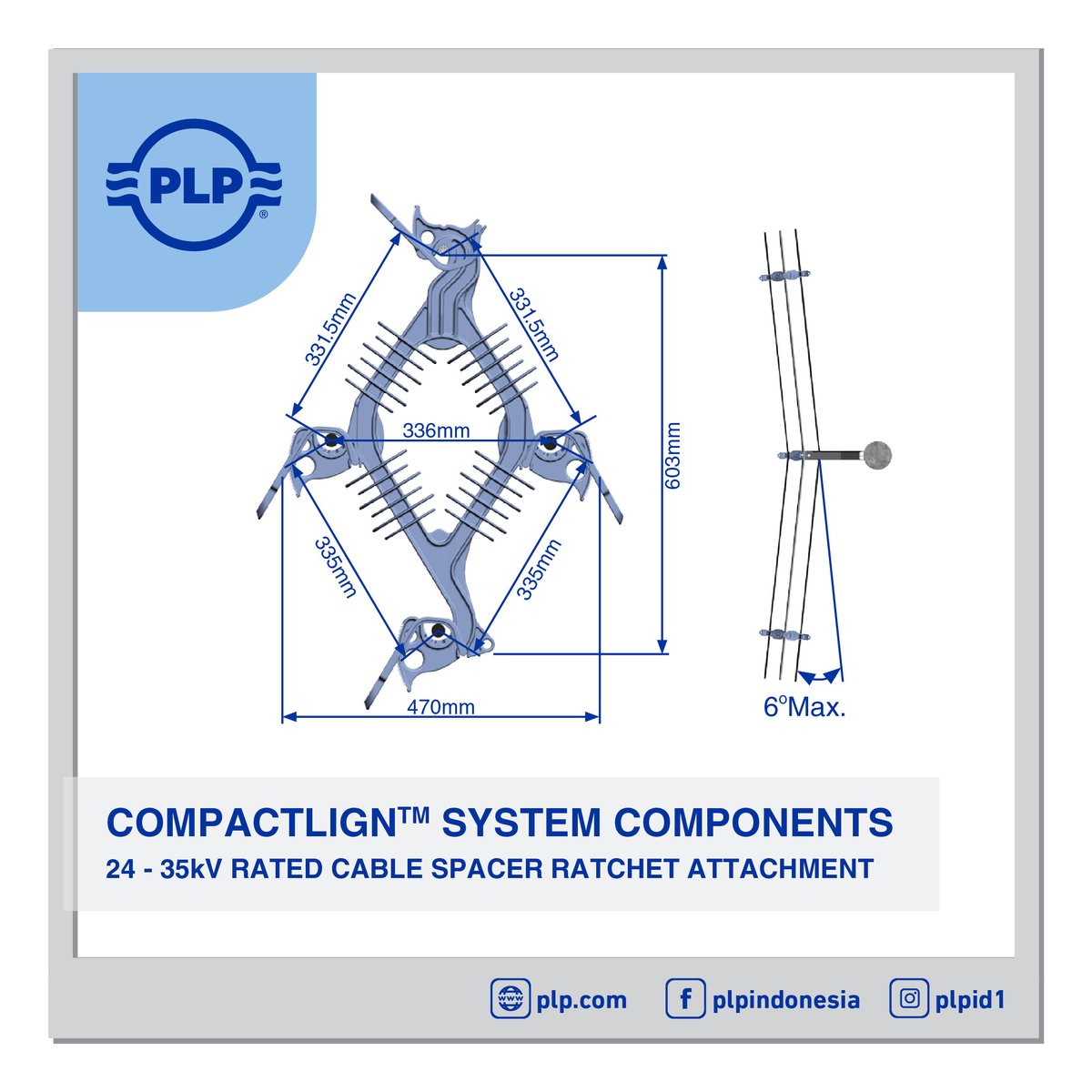 PLPID's tweet image. PLP – COMPACTLIGN™ SYSTEM adalah jaringan distribusi listrik tegangan menengah yang andal dan hemat biaya. Dirancang untuk kontak intermiten dengan cabang pohon tanpa gangguan, serta kompak untuk area terbatas seperti sempit atau menyeberang sungai. #PLP #DistribusiListrik