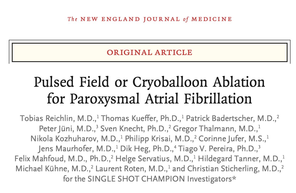 EHRAPresident (@ehrapresident) on Twitter photo 🔥 During #EHRA2025, we witnessed some amazing late-breaking clinical trials!
The SINGLE SHOT CHAMPION trial, led by <a href="/TobiasReichlin/">Tobias Reichlin</a> & <a href="/CSticherling/">Christian Sticherling</a>, was a randomized, controlled, non inferiority trial conducted at two centers in 🇨🇭
💥 210 patients with paroxysmal AF were 🔥 During #EHRA2025, we witnessed some amazing late-breaking clinical trials!
The SINGLE SHOT CHAMPION trial, led by <a href="/TobiasReichlin/">Tobias Reichlin</a> & <a href="/CSticherling/">Christian Sticherling</a>, was a randomized, controlled, non inferiority trial conducted at two centers in 🇨🇭
💥 210 patients with paroxysmal AF were