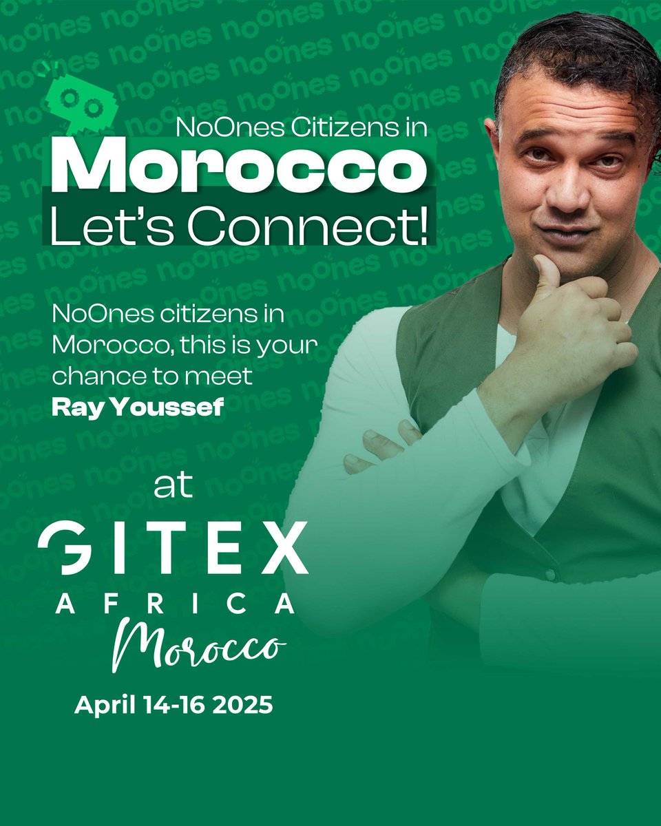 T-minus 3 days! For tech conversations and connections, lets meet The CEO of <a href="/noonesapp/">Noones App</a> in Morocco from 14th April #RayXGITEX
