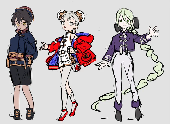大昔のキャラデザを書き直して遊んでる。これむかしの