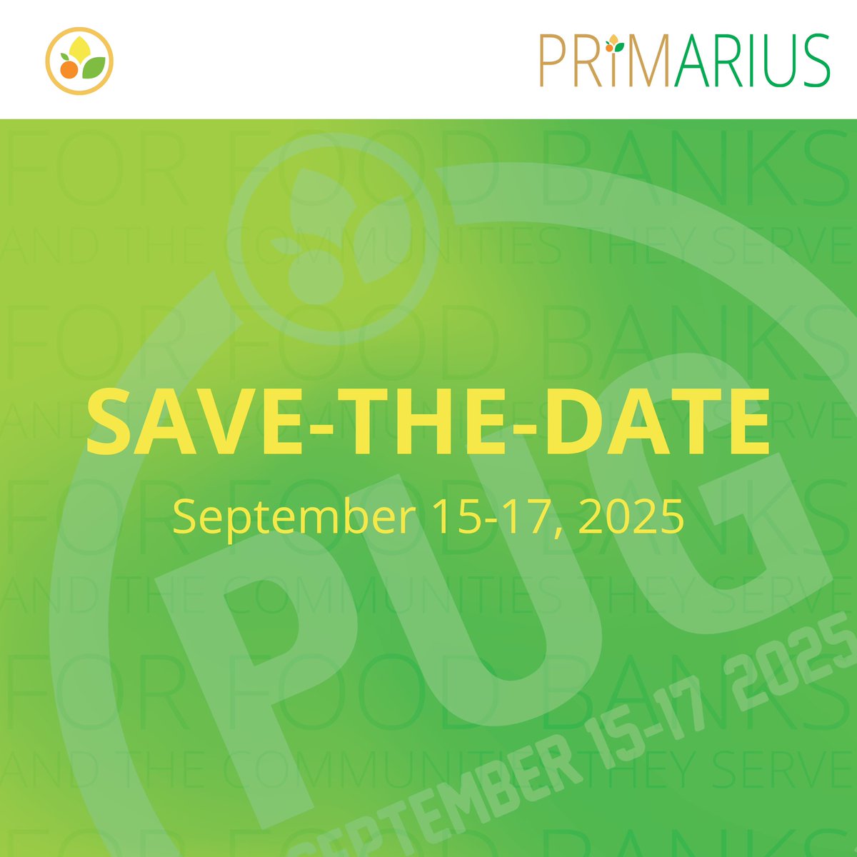 Primarius (@goprimarius) on Twitter photo Join us at the 2025 PUG!
Sept. 15-17, 2025
Sheraton Erie Bayfront Hotel
Erie, PA
 
The Primarius Users Group meeting (PUG) brings together food bankers from all over. A great opportunity to learn more about the product from the team behind it as well as network w/ other users. Join us at the 2025 PUG!
Sept. 15-17, 2025
Sheraton Erie Bayfront Hotel
Erie, PA
 
The Primarius Users Group meeting (PUG) brings together food bankers from all over. A great opportunity to learn more about the product from the team behind it as well as network w/ other users.