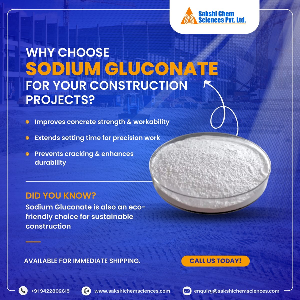 SakshiChemSci's tweet image. 🔬 Did you know? Sodium Gluconate is a powerhouse chelating agent that helps stabilize formulas and prevent corrosion. Small ingredient, BIG impact. 💥
#SodiumGluconate #ConcreteAdditives #ConstructionScience