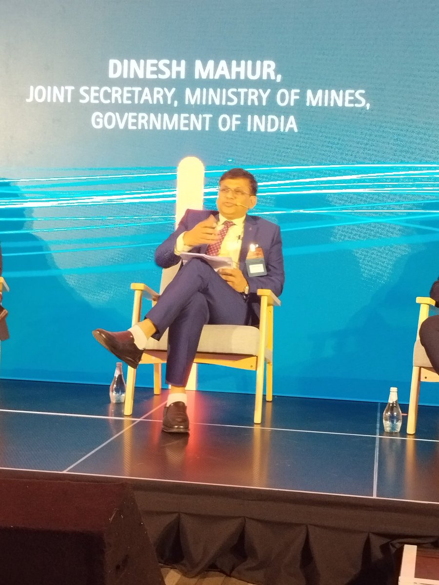 MinesMinIndia's tweet photo. Shri Dinesh Mahur, Joint Secretary, Ministry of Mines, participated in a panel discussion at the International Copper Association Conference in Chile. He highlighted India’s  mining policy reforms, India@2047, and the National Critical Minerals Mission—showcasing India globally. https://t.co/eHX4q0BCWz