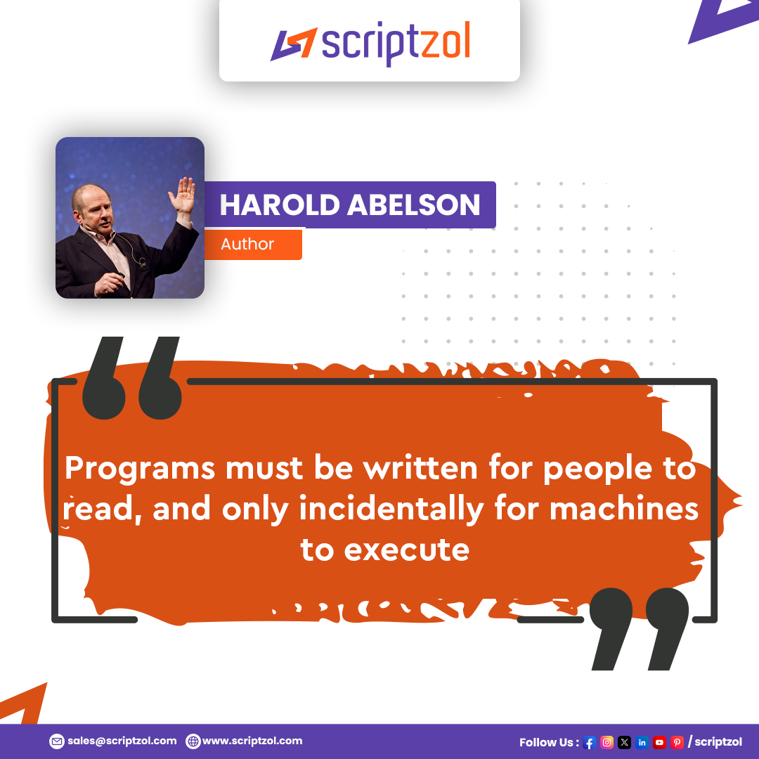 scriptzol's tweet image. 🧑💻 “Code is for humans first, machines second.” – Harold Abelson
Writing readable code isn't just smart — it's essential. 💬
Tag a dev who writes code like poetry 👇
#Scriptzol #CleanCodeMatters #ReadableCode #DeveloperWisdom #TechInspiration #HaroldAbelsonQuote #CodeForHumans